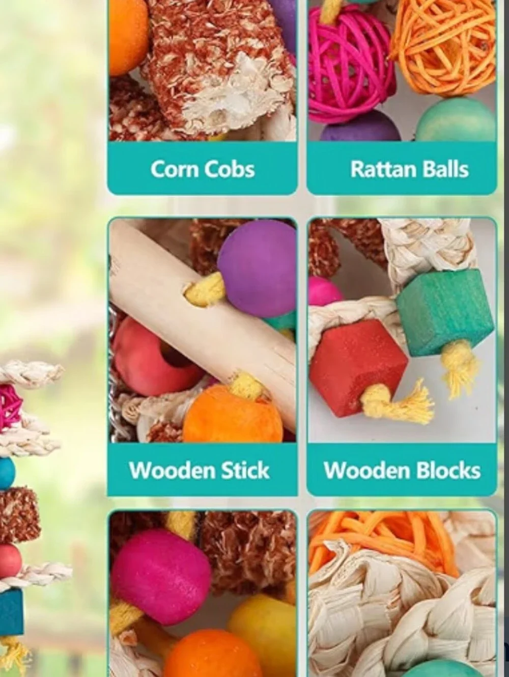 Colorful Natural Chew Toy for Small Pets